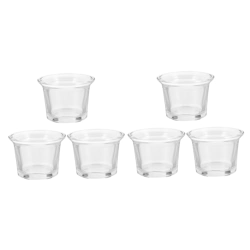 ERINGOGO Indoor Desktop Adornment Glass Candle Holder Creative Votive Candle Jar for Home Decor Set of 6