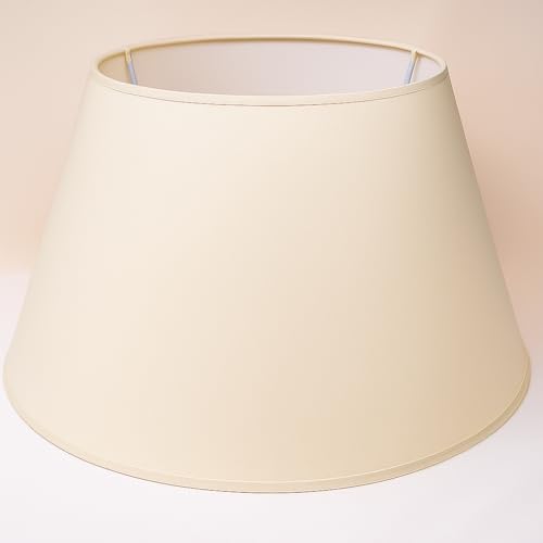 45 Cône cm Abat-jour, Tissu en Coton avec dos en PVC blanc, Produit fait main, pour Lampe de table, Lampadaire (Ivoire)