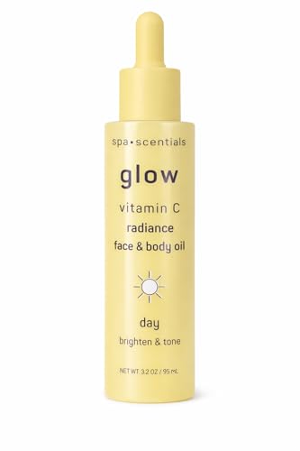 Spa Scentials Glow Vitamin C Radiance Face and Body Oil Day Brightening and Toning Formula 3.2 oz