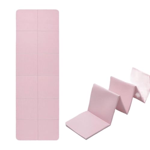 MLTUN MAKAN 折りたたみヨガマット ストレッチマット 厚さ6/8mm 折りたたみ式 TPE素材 両面滑り止め スポーツ 長さ183cm×幅61cm コンパクト 収納袋付き 持ち運び簡単 旅行 トレーニング (ブルー)