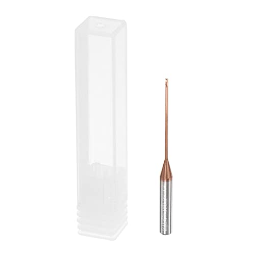 Image of uxcell Square Nose End Mill, 1mm Solid Carbide AlTiSin Coated Long Reach CNC Router Bits 2 Flutes Milling Cutter with Extended Neck, 25mm Cutting Length 4mm Shank