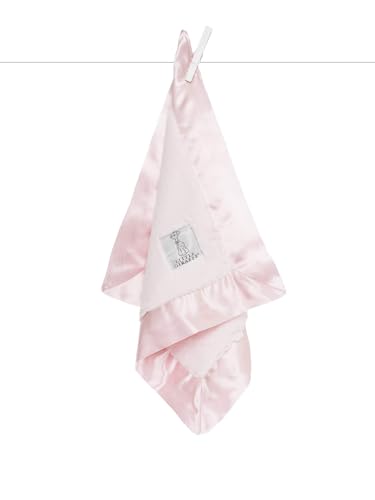 Image of Little Giraffe Luxe Ultra-Plush Mini Blanky 17″×17″ – Baby Security Blanket & Lovey, Faux-Fur Plush with Satin Border, Newborn Infant Snuggle Blanket Gift - Pink