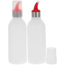 UPKOCH 16oz Sauce Bottles 2-Pack, PP Body & T P R Nozzle Squeeze Dispenser, Dishwasher-Safe Condiment Bottles for Oil/Ketchup/Dressing, Kitchen Tools Mixed Colors