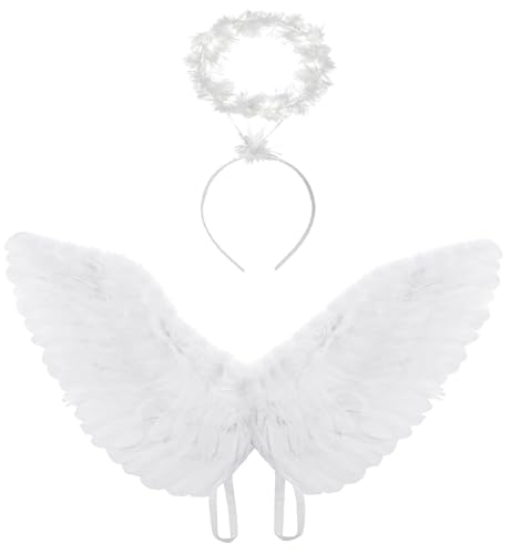 Doxrmuru Angel Costume Wings and Halo Angel Feather Wings for