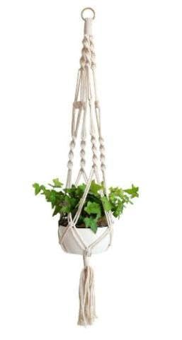 Bolsa de rede para vaso de flores para pendurar, tecido à mão, fresco e bonito, bolsa de pendurar para vaso de flores de jardinagem