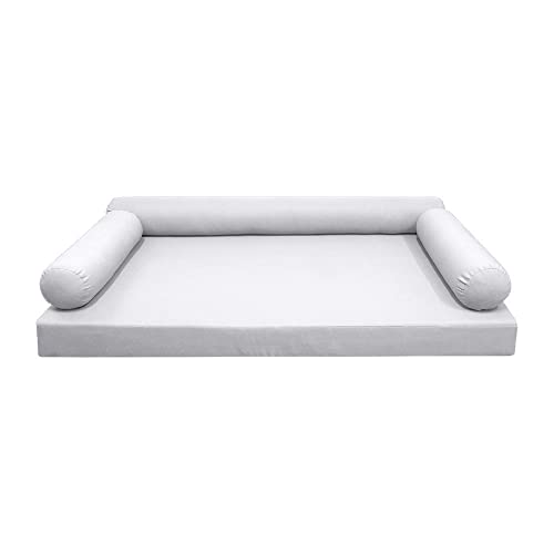 Prolinemax Style6 Crib Size 4PC Knife Edge Outdoor Daybed Mattress Cushion Bolster Pillow Slip Cover Complete Set AD105