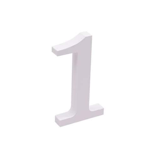 Chevalet numéro 1 en bois décoratif 11 cm blanc