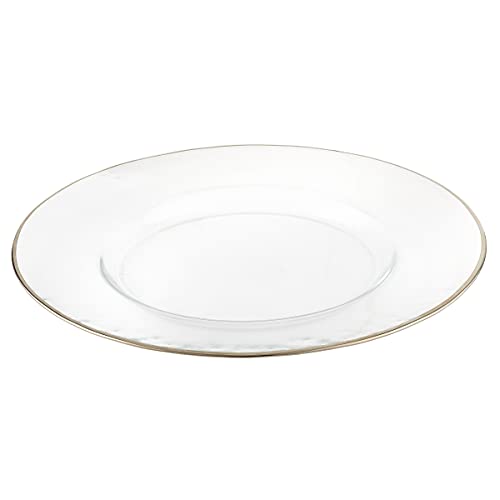 Set de 4 platos base con borde plateado de 13 in miniatura 1
