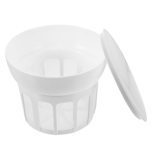 HIAKDOFT 蓋付きヨーグルトメーカーストレーナー 細メッシュ乳清離器 家用再利用可能酸???器 食感作成用 軽量フィルター