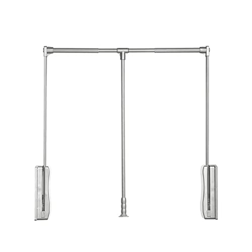 Rail de placard réglable gris barre de suspension vêtements 83-115 cm