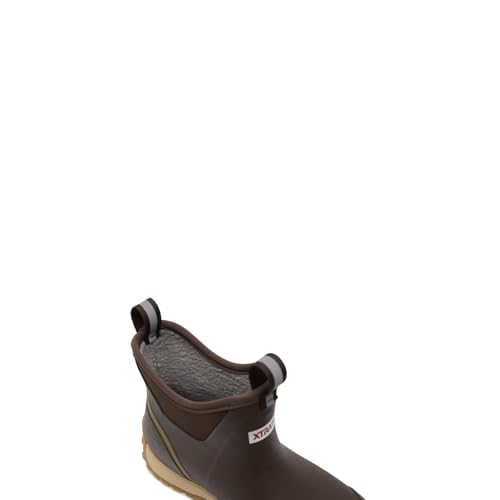 Image of Xtratuf 6 inch Men's Ice Fleece Lined Ankle Deck Boot - 100% Waterproof Rubber Footwear for Snow & Rain - Faux Shearling Lining - Slip-Resistant Outsole