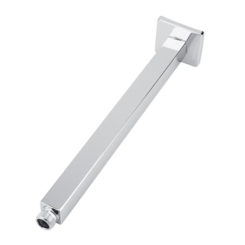 Square Thick Stainless Steel Shower Extension Arm Straight Wall Mounted Fixed Chrome Finish Shower Head Arm for Fixed Showerhead 12 Inch - Image 3