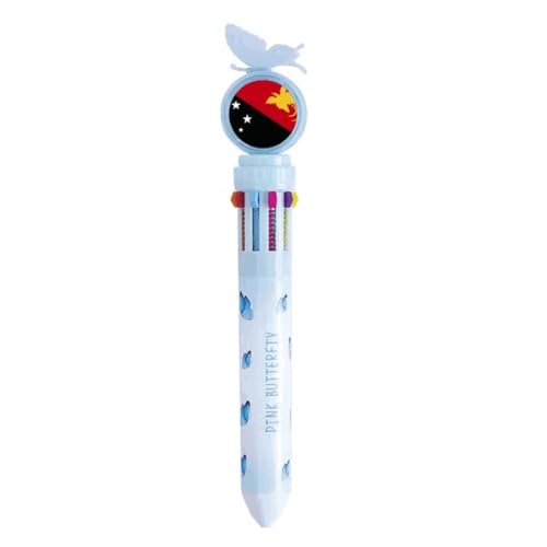 Papouasie-Nouvelle-Guinée drapeau stylo à bille multicolore pour ne plus perdre vos couleurs