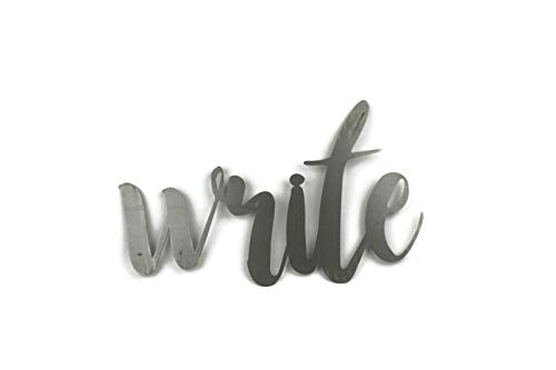 Steel Metal Script Word Art - Various Sizes and Finishes (write Small 10.75x6.5, Raw, Unfinished Steel)
