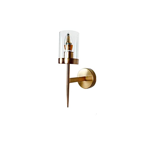 Aplique de pared posmoderno de metal dorado y vidrio de alta gama