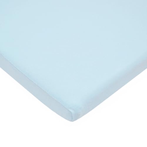 Image of American Baby Company 100% Natural Cotton Fitted Cradle /Bassinet Sheet 36 inch x 18 inch - Soft, Breathable & Hypoallergenic Bed Sheet, Baby Blue, Neutral for Boys & Girls