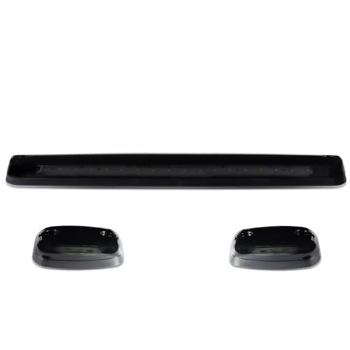 JUEDIMA Roof Marker Running Light Chrome Housing Smoked Lens Yellow LED Cab Fits for GMC Sierra 1500 2500HD 3500HD 07-13, Chevy Silverado 1500 2500HD 3500HD 07-13, 22956991 22956989