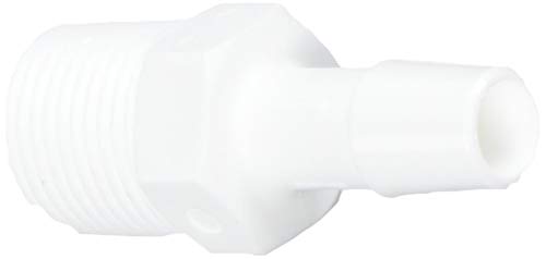 Eldon James A6-6WP White Polypropylene Adapter Fitting, 3/8-18 NPT to 3/8