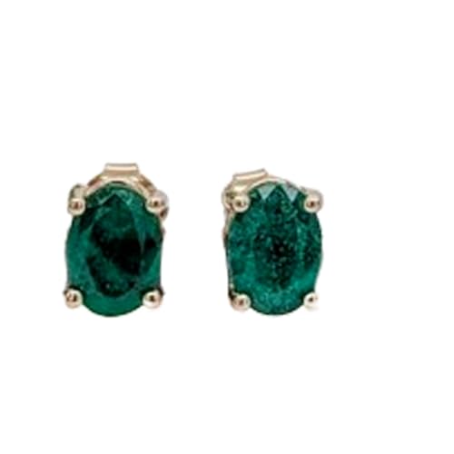 Boucles d'oreilles émeraude naturelle argent 925 anti-allergie
