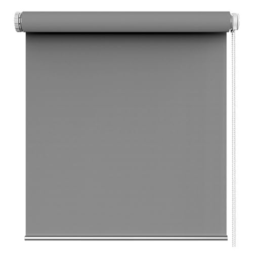 Thermorollo ohne Bohren 75 x 130 cm Tag-Nacht-Rollo ohne Bohren, Fensterrollo Klemmrollo, Seitenzugrollo Verdunkelung für Fenster, für Alle Türen und Fenster, Hellgrau