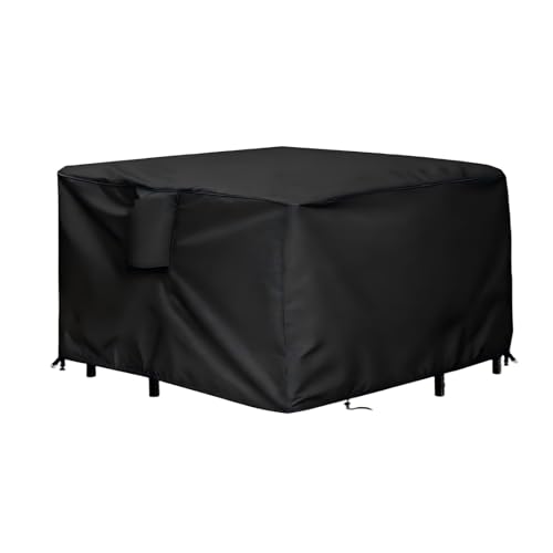 Hengme Bar Height Patio Dining Set Covers, Outdoor Waterproof 70 Inch Square Patio Furniture Cover for Wicker Bar Table & Chair Sets - 70