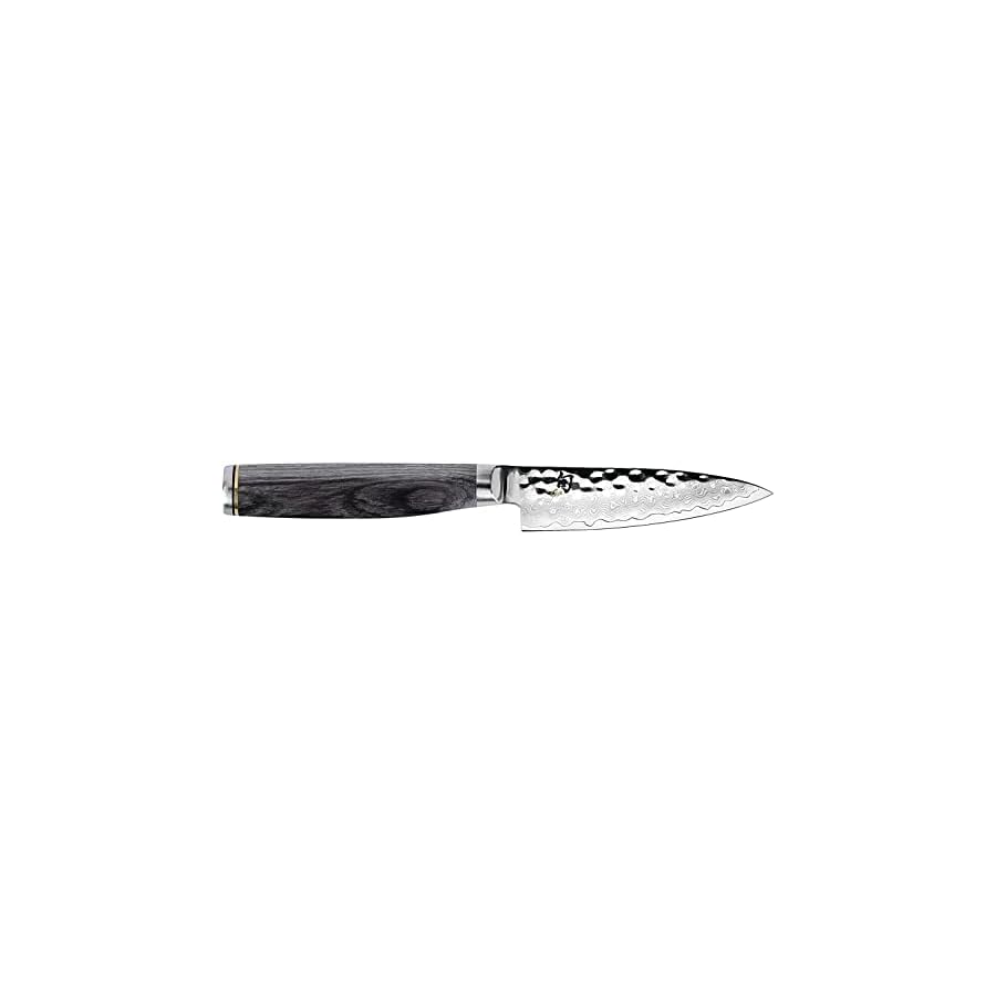 Shun Cutlery Premier Grey 5-Piece Starter Block Set, Kitchen Knife & Knife Block Set, Includes 8” Chef's Knife, 4” Paring Knife, 6.5” Utility Knife, & Honing Steel, Handcrafted Japanese Kitchen Knives