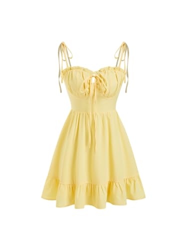 Image of CIDER Floral Dress for Women Summer Mini Sundresses Spaghetti Strap Cute Vacation Dresses Boho Casual Outfits