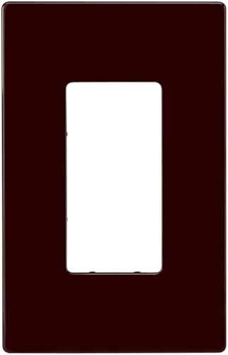 Image of Eaton PJS26B Mid-Size Polycarbonate 1-Gang Screwless Decorator Wallplate, Brown