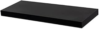 Harbour Housewares 1x Black 60cm Floating Wall Shelves Set Easy to Install Shelf Office, Bedroom, Living Room Storage Wall Mounted Shelves