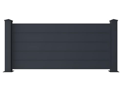 Vente-unique - Omheining om neer te zetten, hoogte 78 cm, van aluminium, L 189 cm, antraciet OTAVIO