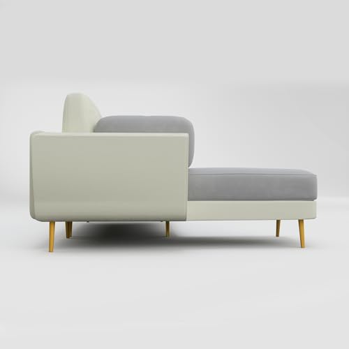 Image of Nuvola Air Premium Latex Fabric Sofa | 3, 4 & 5 Seater Options | Single & Dual-Tone Variants | Ultra-Soft Deep Seating Comfort | Modern Living Room Sofa | 3-Year Warranty (Grey & White, 4)