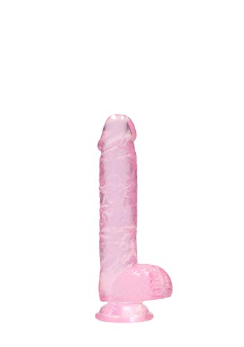Shots RealRock REA090PNK - Gode Réaliste de 15 cm avec Couilles - avec Ventouse - Fabriqué en TPE - Rose