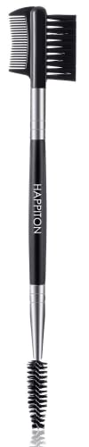 HAPPITON 3-in-1 Eyebrow Eyelash Shaper Eyelash Comb Eyebrow Brush Multifunction for Separating Lashes Eliminating Mascara Clumps and Grooming and Shaping Brows-Black