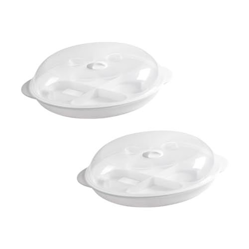 STOBAZA 2Pcs Microwave Egg Cooker Multi Purpose Poached Egg Maker Easy to Clean Dishwasher Material for Quick Breakfasts