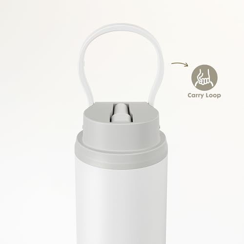 Image of Meoky 24 oz Insulated Water Bottle: Flip-to-Pop Straw, Leak Proof, 24H Cold, Fits in Car Cup Holder, Wide Mouth, BPA-Free, Metal Water Bottle for Travel Sports Gym Backpack, Pearl