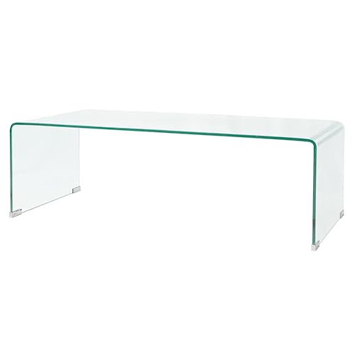 vidaXL Couchtisch Wohnzimmer Sofatisch Beistelltisch gehärtet Glas 98x45x30cm