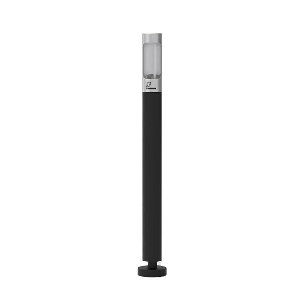 Stand ashtray Stainless Steel Fixable Outdoor Vertical Ash Pillar, Smoking Area Cigarette Butt Collection Cylinder Pillar(Black)