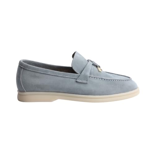 Image of Women's Summer Charms Suede Loafers - Premium Sheepskin Unlined Upper,Classic or Styles with Metal Detail for Casual, Office, Travel & All Day Wear