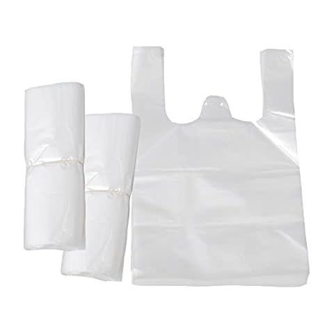 200 Pcs Transparent Vest Style Carrier Bags Strong White Vest Style Plastic Carrier Bags Meet Multiple Needs Plastic Shopper Bags for Food New Material -reusable-30*45cm Cover