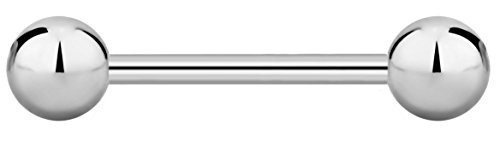16G 12Mm Internally Threaded Titanium Straight Barbell Body Piercing Jewelry, 4Mm Balls #TOP15