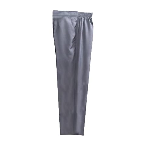 Women's Elasticated Waist Bands Ladies Casual Trousers Stretch Formal Work Pull-on Pants Inside Leg Size 25 inch Four Shades Polyester (20W25in, Dark Grey) Cover