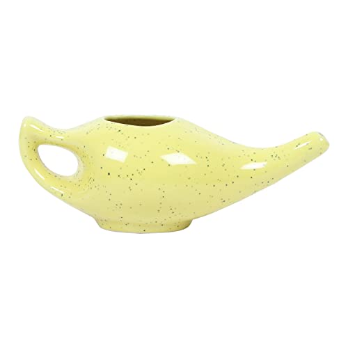 Image of Leak Proof Durable Porcelain Ceramic Neti Pot 220 ML for Natural Nasal Cleansing | Natural Treatment for Sinus, Infection and Congestion Microwave and Dishwasher Friendly (Yellow Matt)