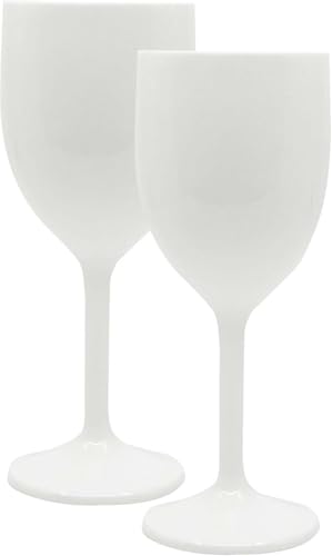 Procos - Wiederverwendbarer Becher 2 Stück, Trinkbecher für Party oder Gartenfeier, Partybecher, Weiß