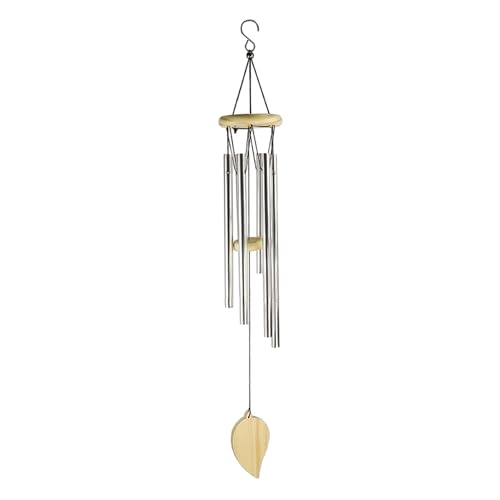 1 Silver Metal Wind Chime, Deep Tone, Personalized, With Six Aluminum Tubes, Suitable for Terraces, Home Decor, And Garden Yards.