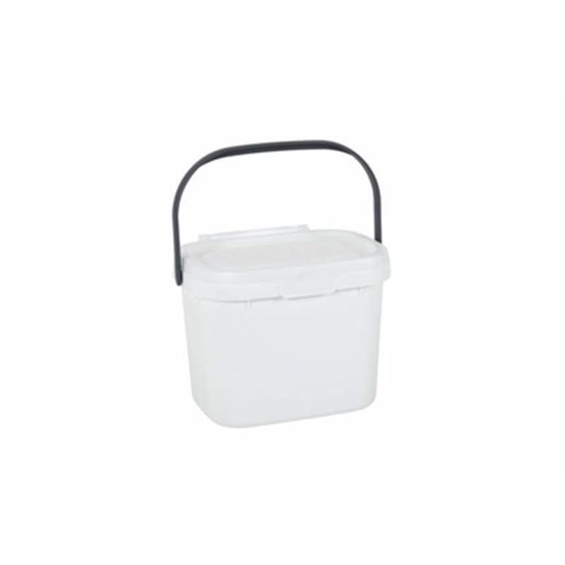 NEW Compost Caddy Bin – 4.5L Eco-Friendly Kitchen Compost Bin – Odor-Free, Easy-to-Clean, Compact Design for Countertop Use (WHITE/GREY)