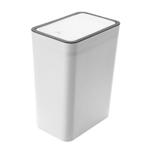 Caneca de Basura Plástica Blanca con Tapa a Presión 33 cm miniatura 4