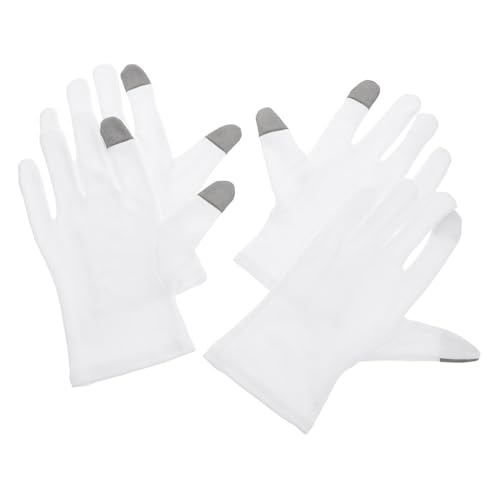 MUSISALY Cotton Moisturizing Gloves Touchscreen Friendly Sleep Gloves for Women Overnight Lotion 2 Pairs