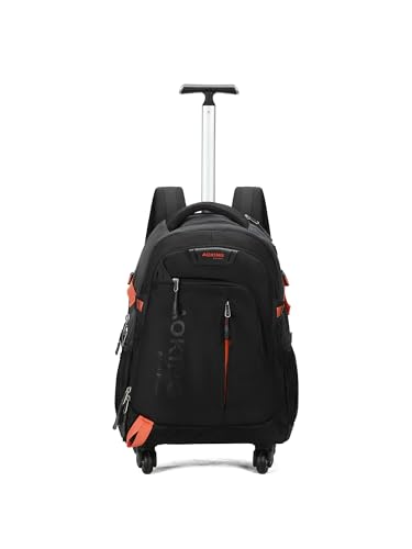 Aoking Unisex Rugzak Polyester Vegan Product Fashion SLN67056-1 Groen 39x24x58cm, Zwart, 39x24x58