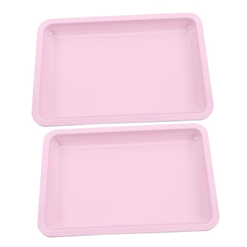 Holibanna 2 Pezzi Vassoi Quadrati in Inossidabile per Art Organizer per Strumenti Vassoio per Cosmetici e Decorazioni Casa per Salone e Bagno