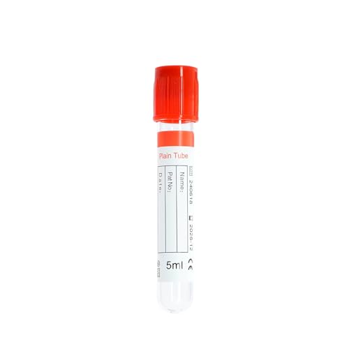 Blood Collection Tubes 5mL – Plain Vacutainer Specimen Tubes – Veterinary Blood Draw & Sample Collection Tubes – 100 Pack Diagnostic Laboratory Tubes for Animal Clinic & Veterinary Lab - Thumbnail 5